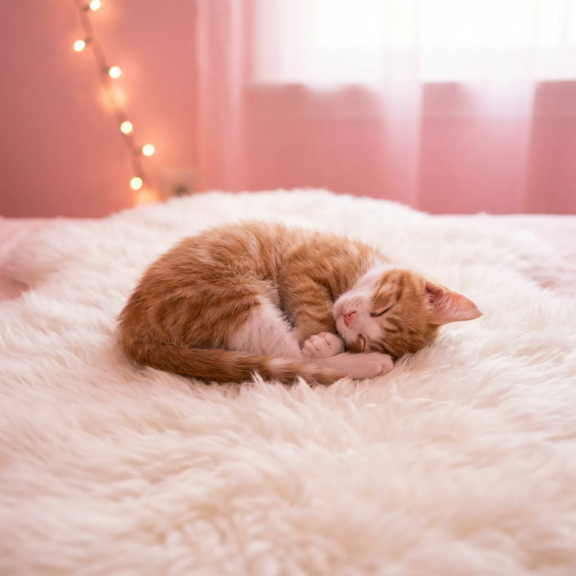 小猫蜷成一团入睡 - 房奴试爱的运动